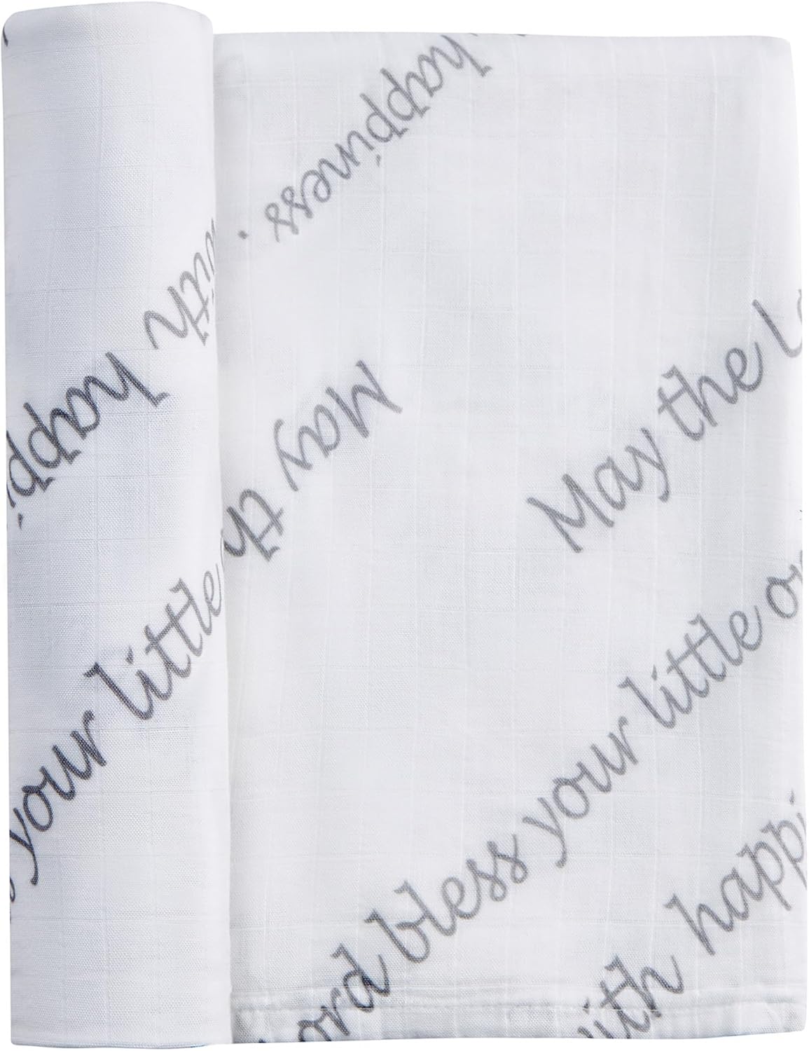 Muslin Swaddle Blankets, 70% Rayon from Bamboo and 30% Cotton, Large 47 x 47 Inches – Soft & Breathable Receiving Blanket for Unisex Newborns, (Blessed & Loved)