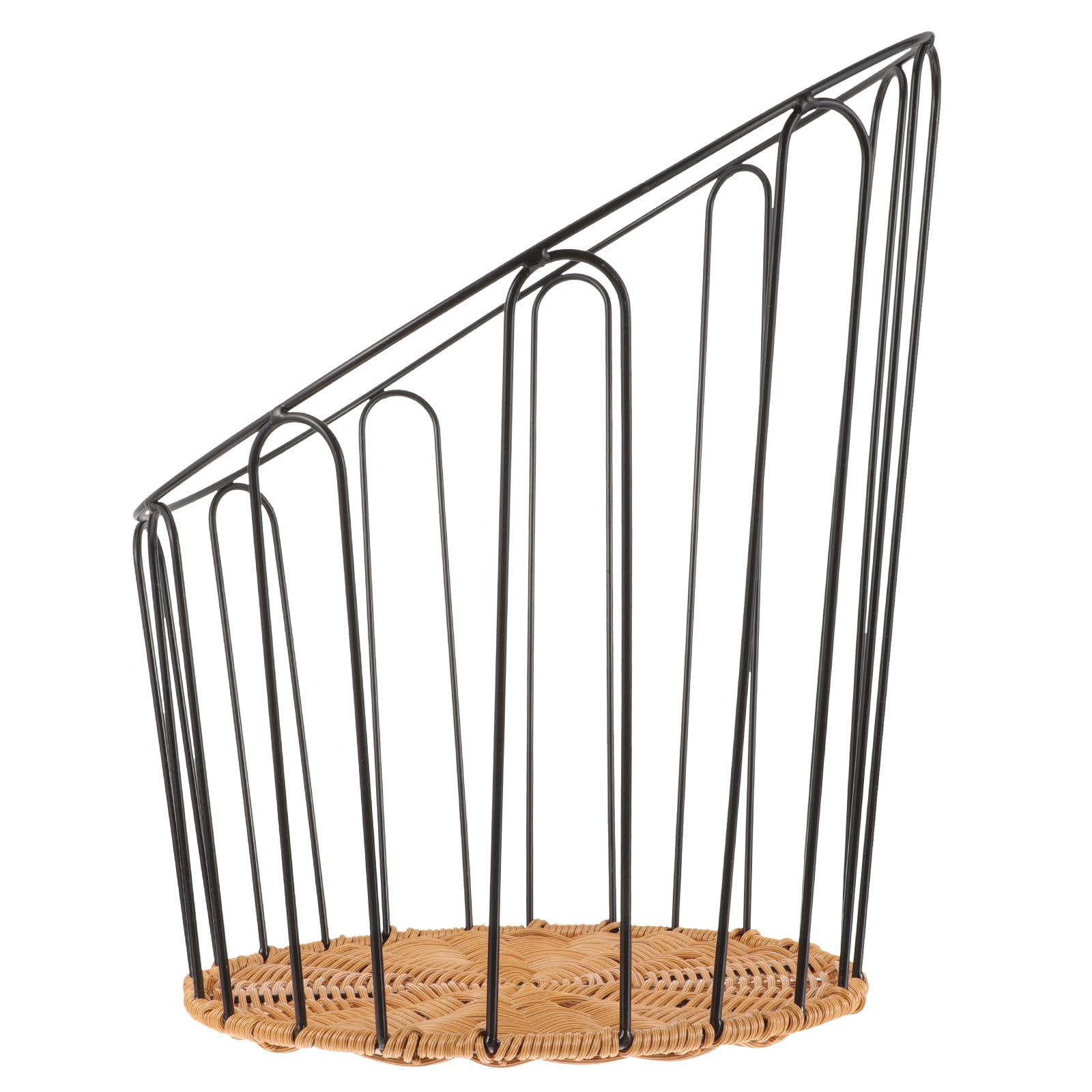 Panier fer noir robuste tressé pour cuisine et rangement de service