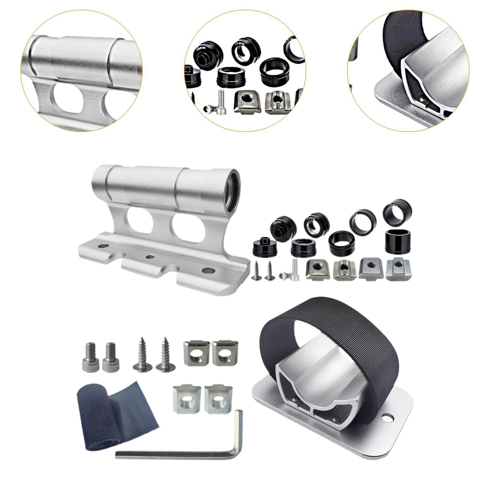 Baoblaze Supporto per forcella bici, portabici da tetto per auto con sgancio rapido, supporto universale per ruota, supporto per forcella anteriore, blocco, Argento