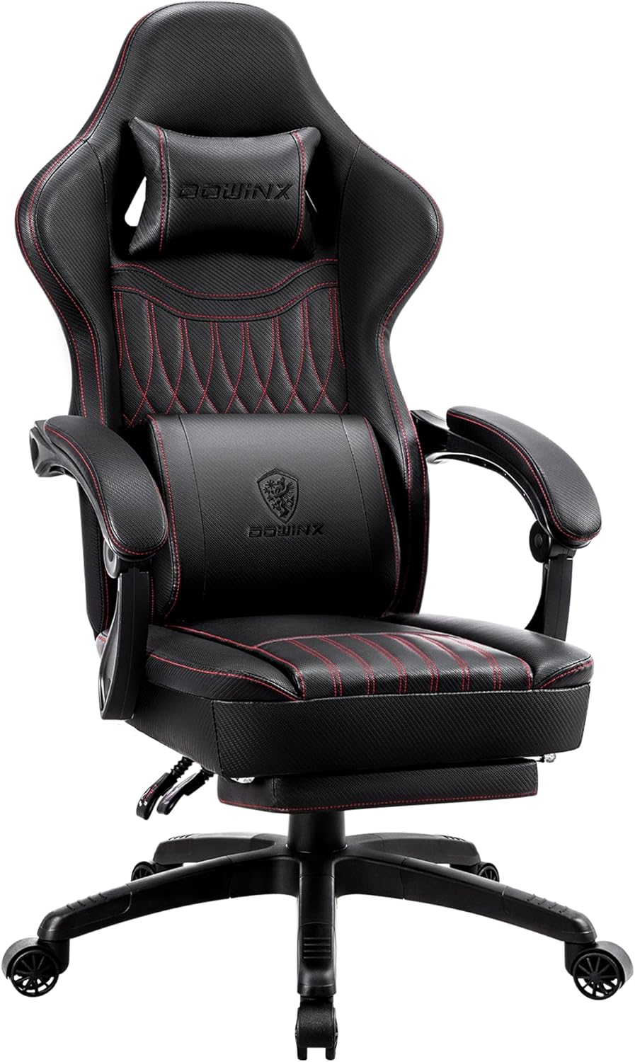 719DgY86AfL._AC_SL1500_ Dowinx Gaming Chair Breathable PU Leather Gamer Chair with Footrest Massage Lumbar Support, Big and Tall Ergonomic Reclining Computer Chair with Pocket Spring Cushion for Adults Teens(Black)