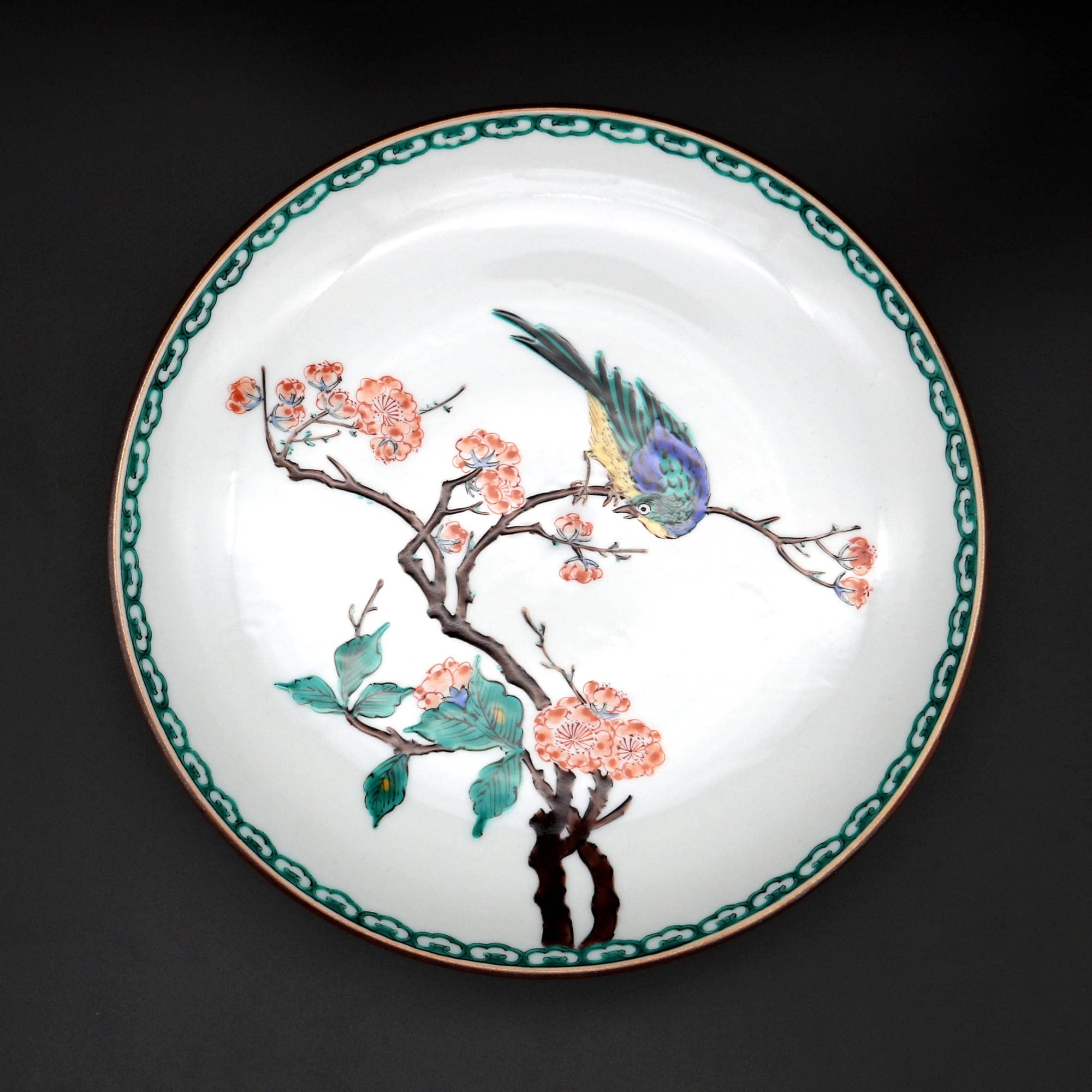 Amazon | 三ツ井為吉 九谷焼7号皿（深）花鳥 赤 | 北山堂 | 小皿