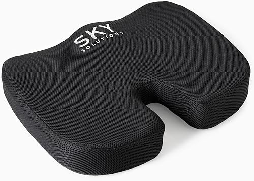 Sky Mat - Cojín para silla de oficina, 17.9 x 14 x 2.75 pulgadas, almohada de asiento para molestias de espalda con almohadilla de espuma de gel,