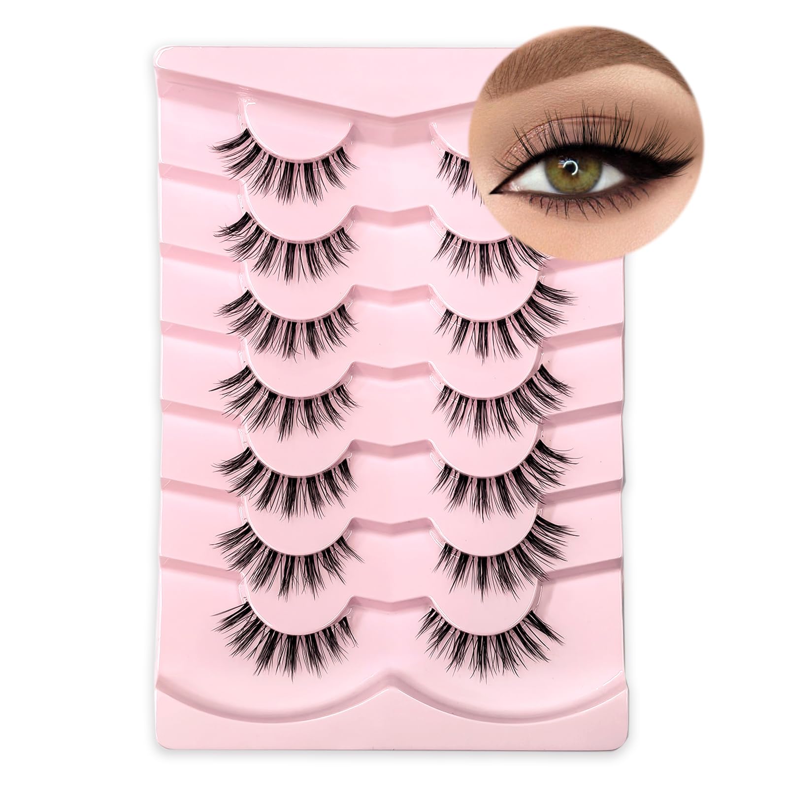 SY SHUYING 3D Fluffy Half Lashes - Natural Cat Eye Look, Soft & Lightweight False Eyelashes for Effortless Glamour (#3)