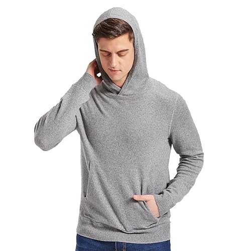GreenMount Cashmere Sweater for Men Essential Base Hoodie Long Sleeve