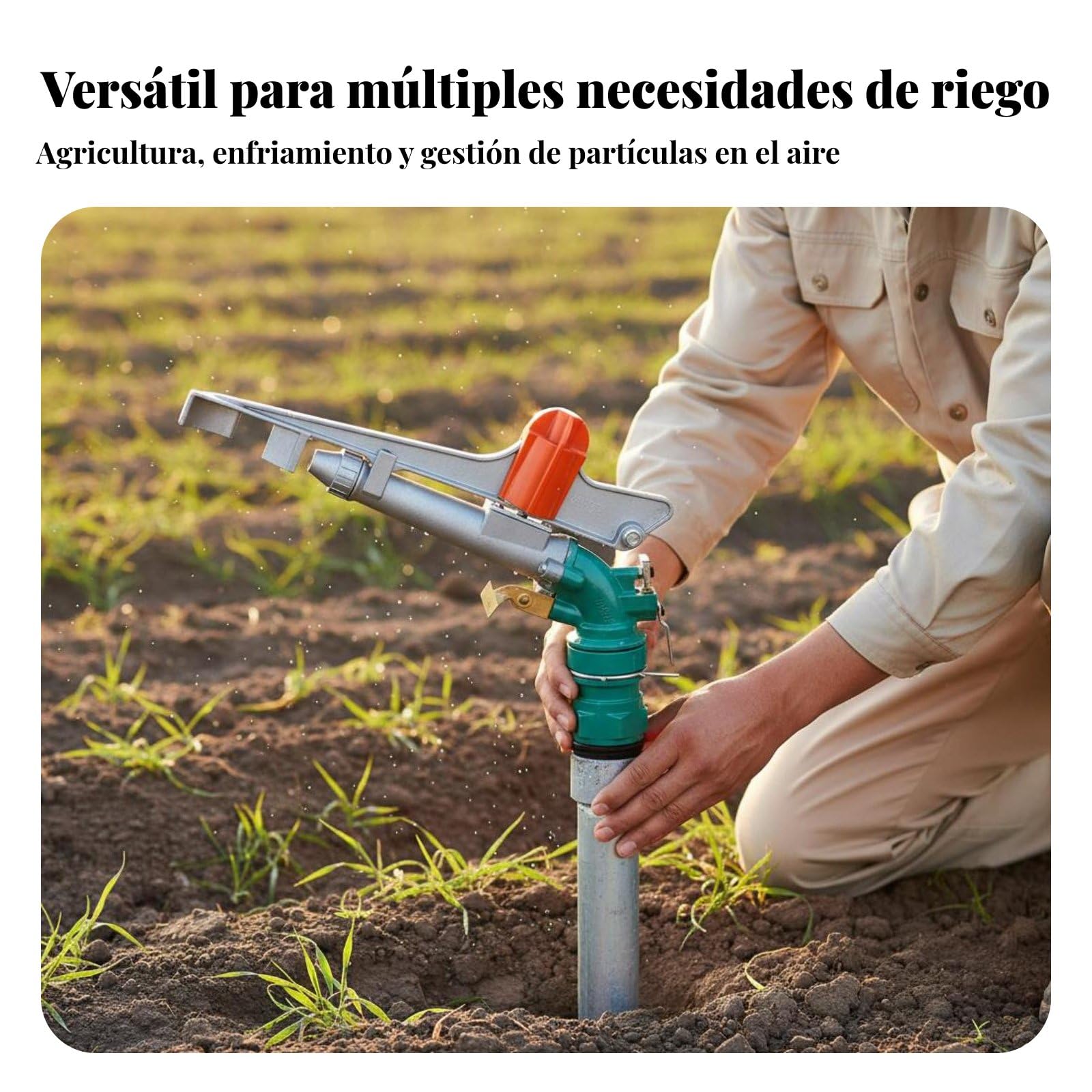 perfk Irrigatore da Giardino Irrigazione Spruzzatore Rotante Testina Sprinkler Getto Regolabile Corpo in Lega Alluminio Rame Durevole Copertura Ampia Adatto, Rame 2.5inch 50