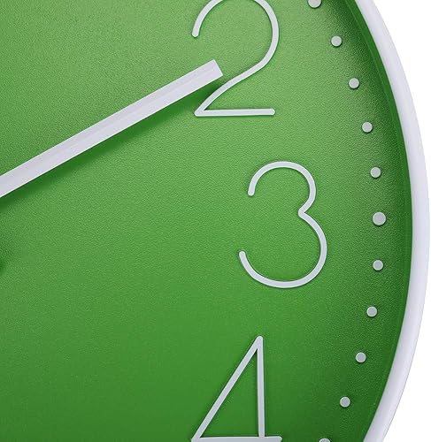 Miniatura 5 de jomparis - Reloj de pared moderno color verde para decoración de oficina, de 12 pulgadas, silencioso y sin hacer tictac, funciona con pilas, redondo
