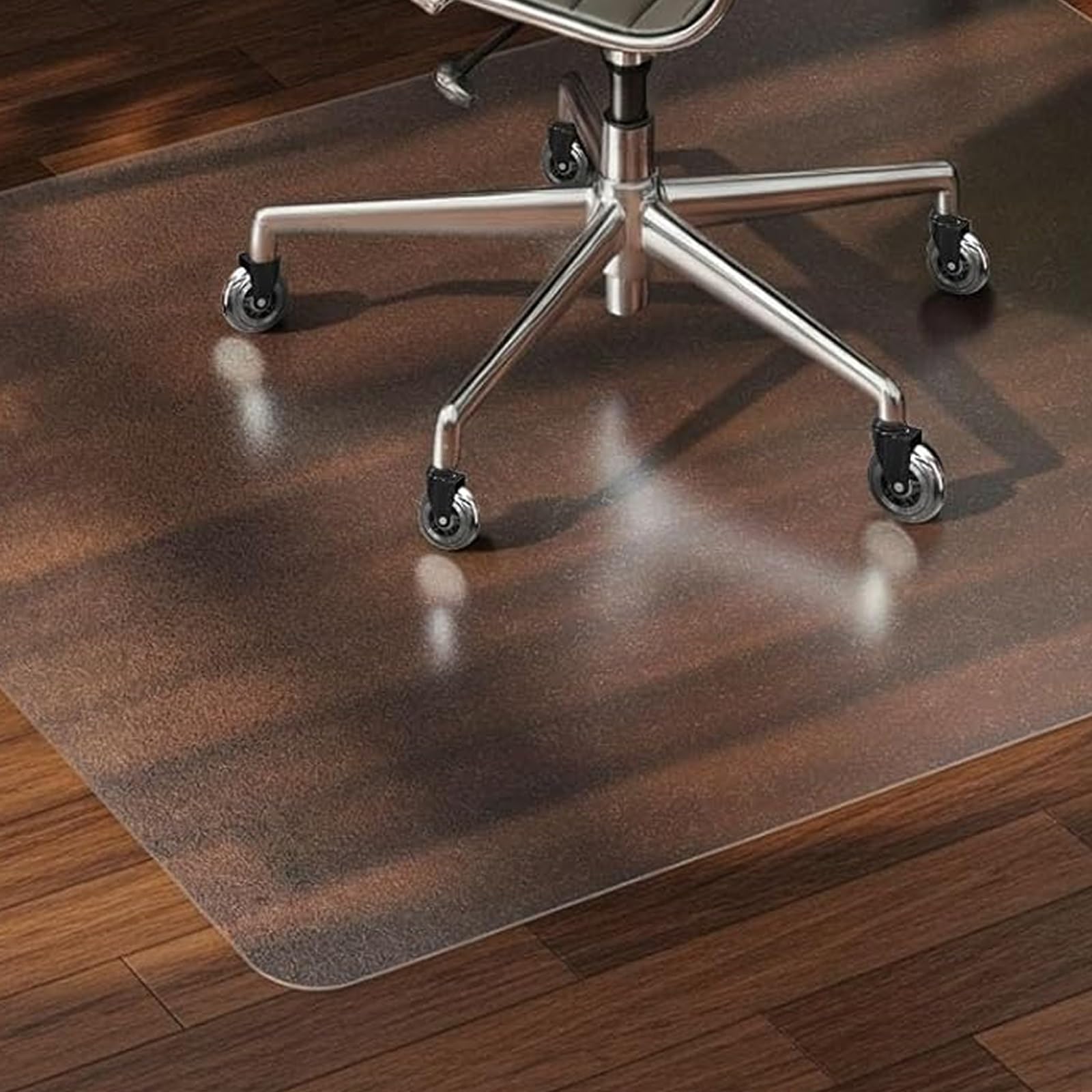 Tapis de chaise de bureau transparent en PVC robuste - Grand format givré 140x150cm
