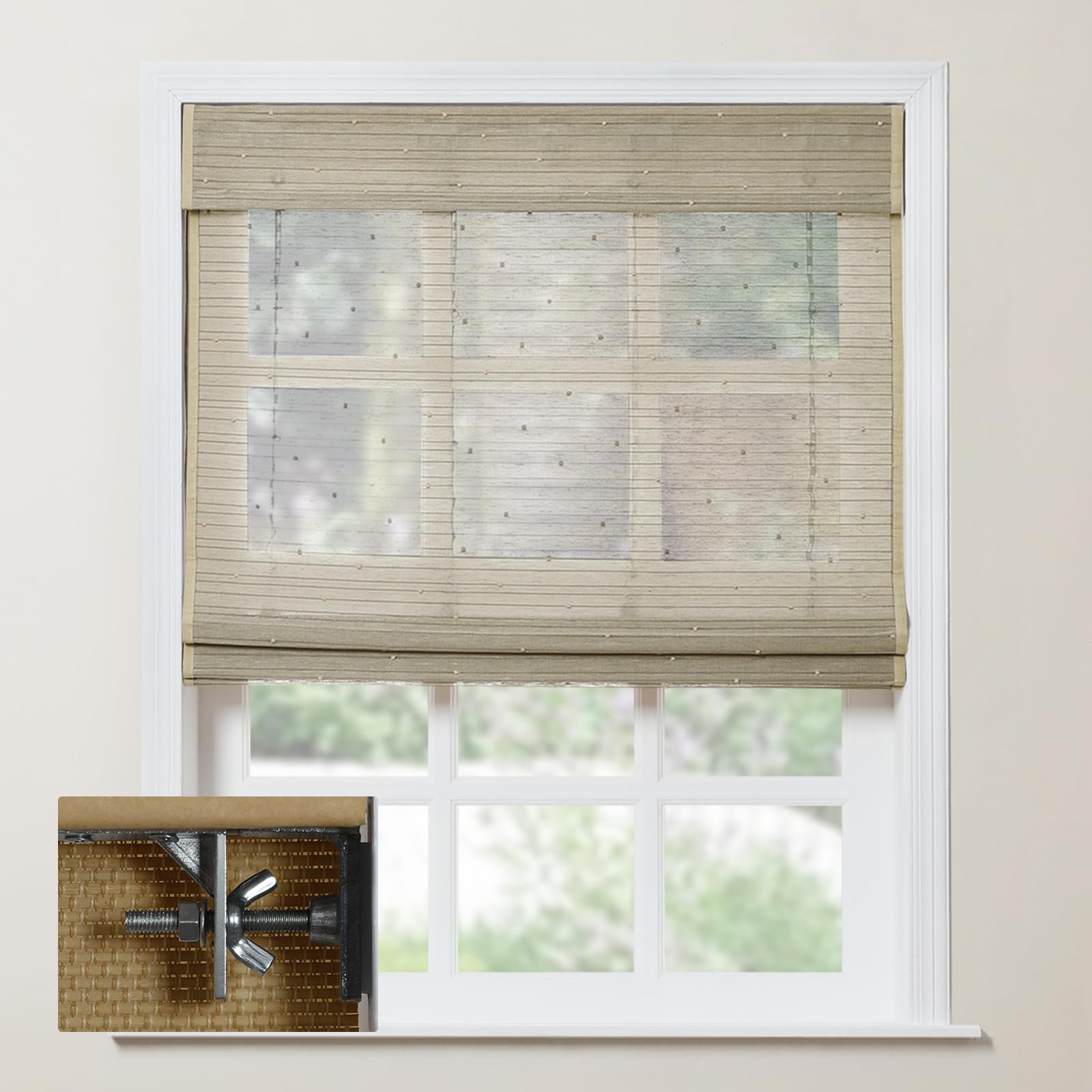 Amazon.com: TWOPAGES Bamboo Roman Shades for Indoor Windows No