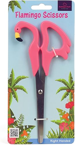 Tijeras Flamingo - Tijeras de animales con mango de plástico rosa con cuchillas de acero de 4 pulgadas/3.9 in - diestro - Papelería y suministros de