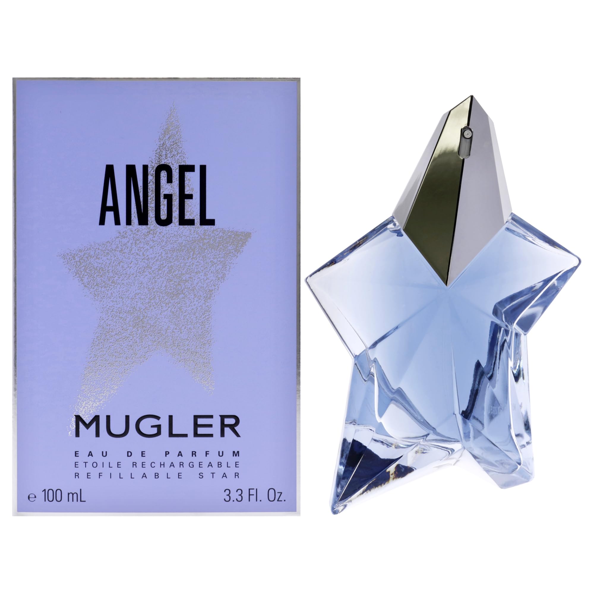 MUGLER Angel Eau de Parfum, Perfume para Mujer, Aroma Gourmand con Notas de Ámbar, Fragancia Fascinante, Recargable, 100 ml + MUGLER, Angel, Gel de Ducha Perfumado, 200 ml