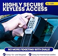 Vista 6 de Pro SL-591 - Caja de bloqueo con botón de golpe para vidrio del automóvil, Negro