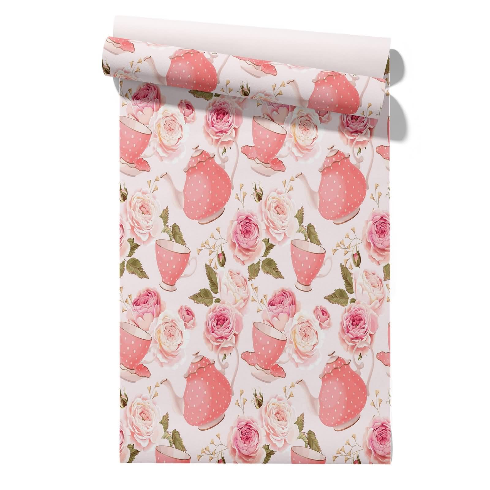 CEVAN Wallpaper Table Drawer Liners Roll Cake Cute Cartoon Deco of x Large Macaron Colors Peel and Stick Wall Covering 45x500cm
