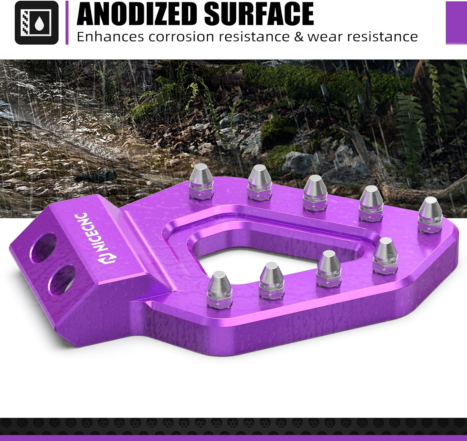 NICECNC Purple Rear Brake Pedal Compatible with Stark Varg 2024-2025 – T6061 CNC Aluminum Tip, Oversize Serrated Grip, See Fitment