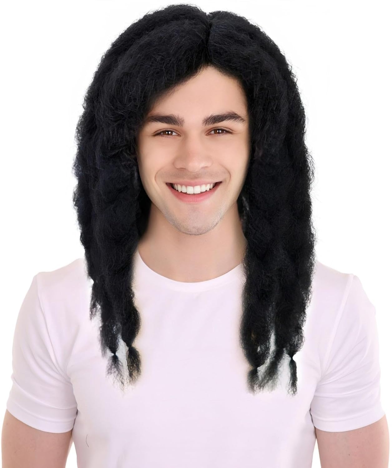 Adult Men's Famous Singer Dreadlock Wig | Synthetic Hair Costume for Hip-Hop, Halloween, Cosplay & Parties - Black