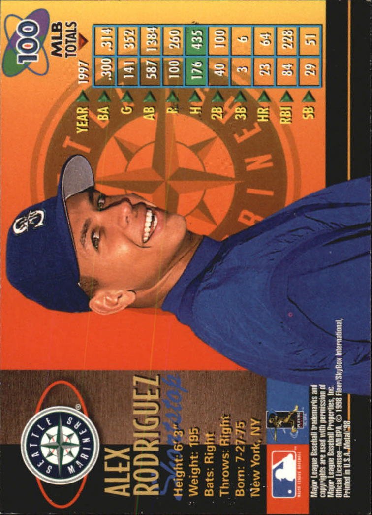 その他 97 skybox l universe Alex Rodriguez Alex Rodriguez #149 Prices | 1997 Metal Universe | Baseball