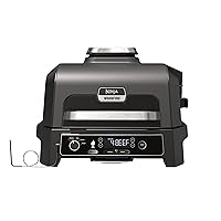 Ninja Woodfire Barbecue Elettrico XL, Griglia Friggitrice ad Aria e Affumicatore 4 in 1 da Esterno
