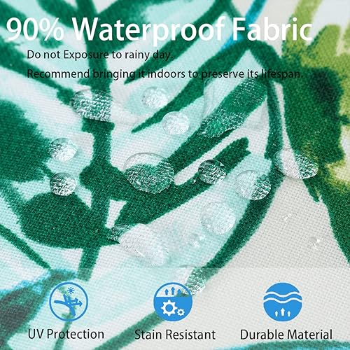 Miniatura 7 de FUNHOME Juego de 2 fundas de almohada lumbar impermeables para exteriores, decoración del hogar para muebles de jardín, patio, sofá, 12 x 20