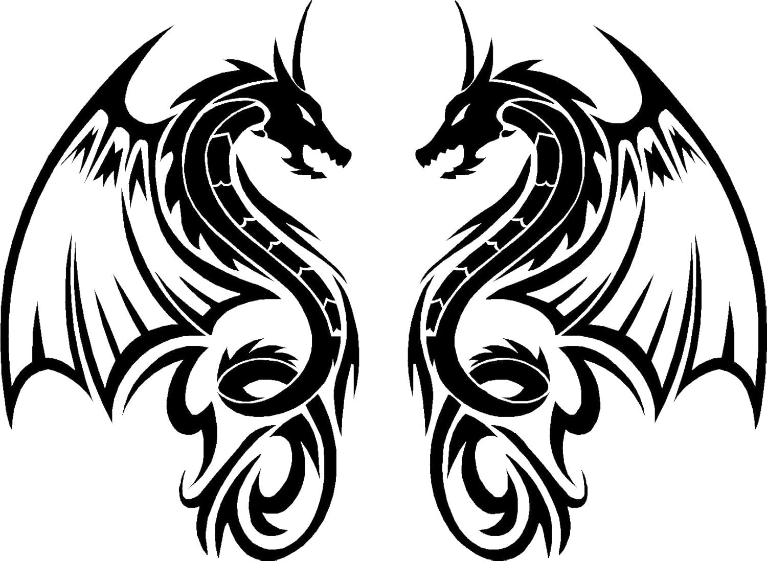 LightningSigns Tribal Dragon Car Camper Van Truck Window Stickers LSD23 (Large)