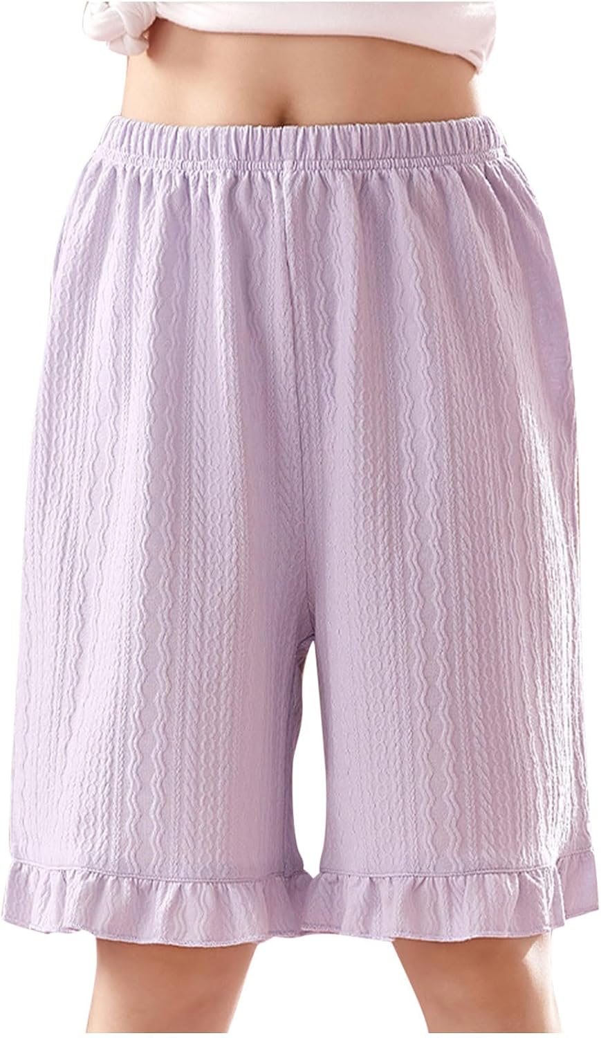 Girls High Waisted Shorts Kids Ruffle Summer Dress Shorts with Pockets Cotton Solid Color Loose Fit Summer Short