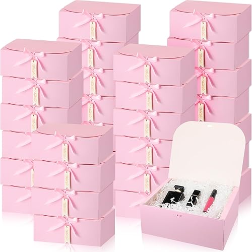 Maxcheck Juego de 36 cajas de deshierbe para regalos, caja de propuesta de dama de honor con tapas de 10 x 8 x 4 pulgadas con cinta de