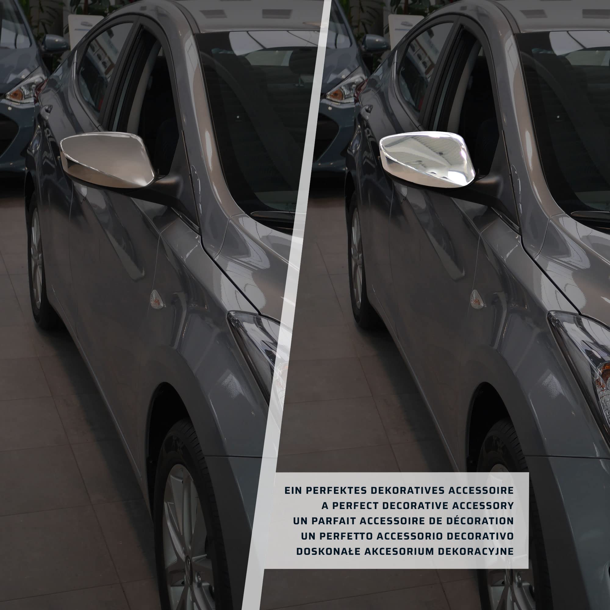 CHROMEMASTER | Nakładki na Lusterka Zewnętrzne | Kompatybilne z Hyundai Elantra MD/UD Sedan 2010-2015 | Stal nierdzewna; Osłony Lusterek to Niepowtarzalny Wygląd Auta i Ochrona Przed Uszkodzeniem
