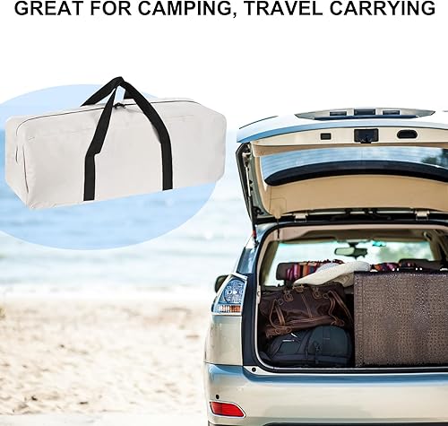 Miniatura 7 de PATIKIL Bolsa de repuesto para silla de campamento de 26 pulgadas, bolsa de lona plegable de gran tamaño con cremallera, bolsa de lona plegable para