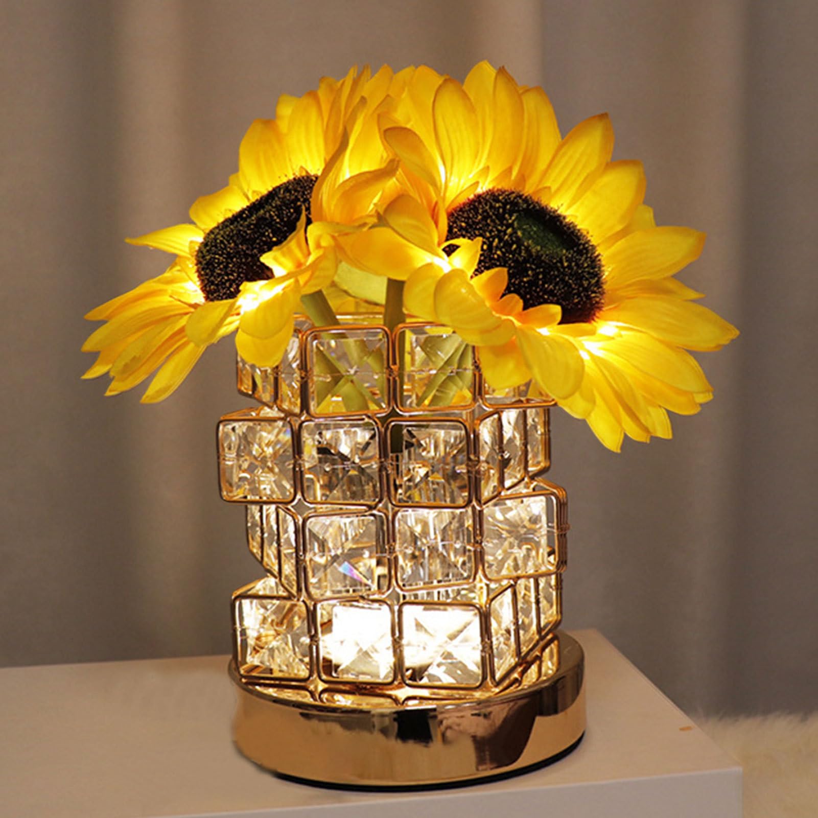 Generico Lampada Notturna Girasole Luce da Scrivania Ricaricabile