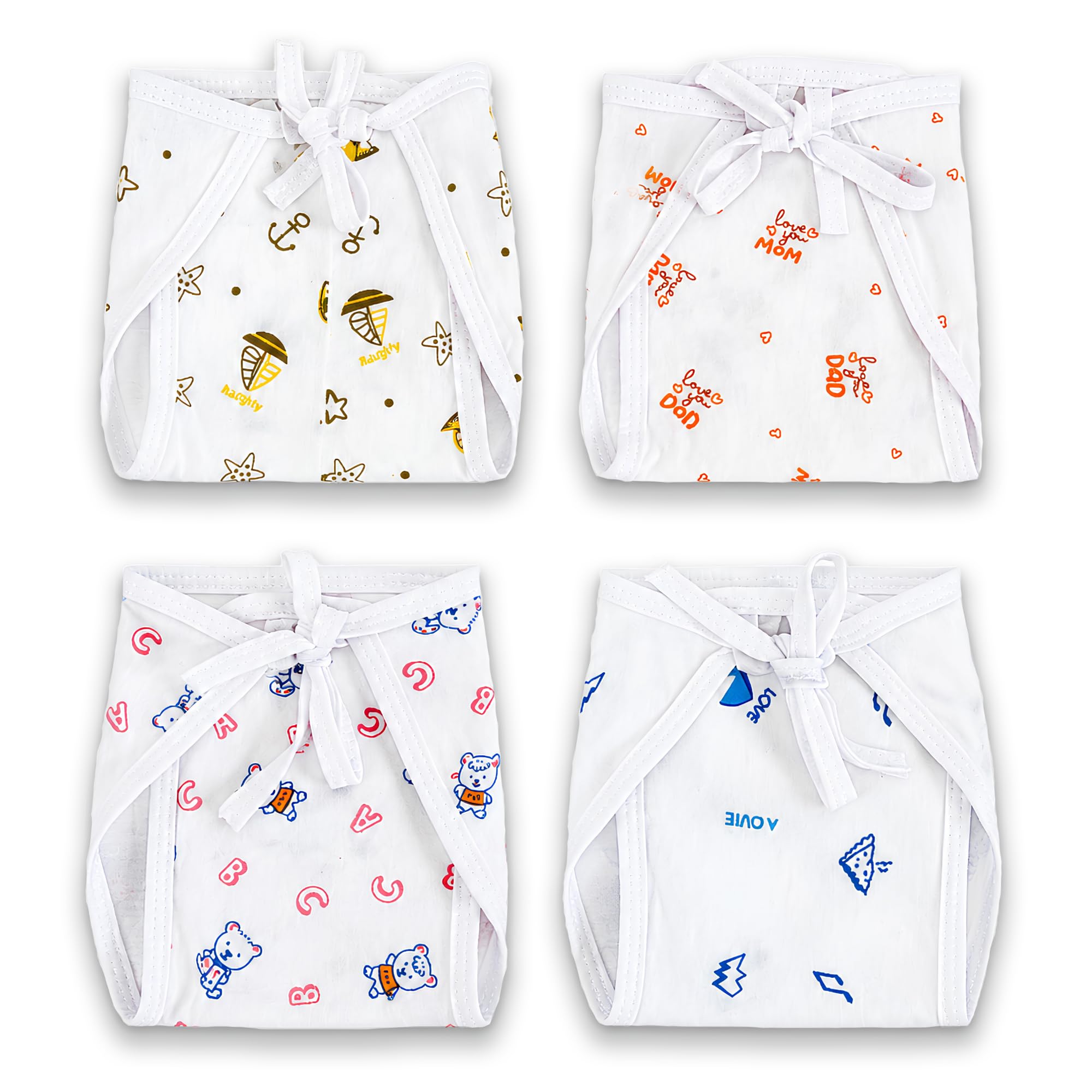 LITTLEPEACH Baby Cotton Langot/Nappy Pack of 5 for Newborn Babies (3-6 Months) | Super Soft Double Layered Cloth Diapers | Washable Reusable Breathable Cotton Nappies for Baby Boys & Girls-image-4