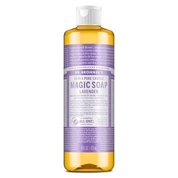 Dr. Bronners Lavender Pure-Castile Liquid Soap, Body Wash, 16 oz