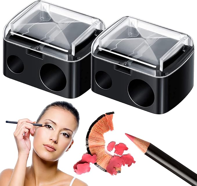 2pk Eyeliner Sharpener 2 Holes Makeup Sharpener for Big & Small Sized