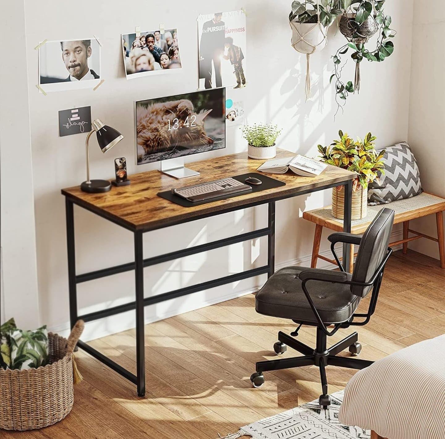 COREMET Portable Wood & Metal Computer Desk | Modern Writing Table | Multipurpose Study Table Best for Home, School, Office Work & More | Ideal for Kids & Adults