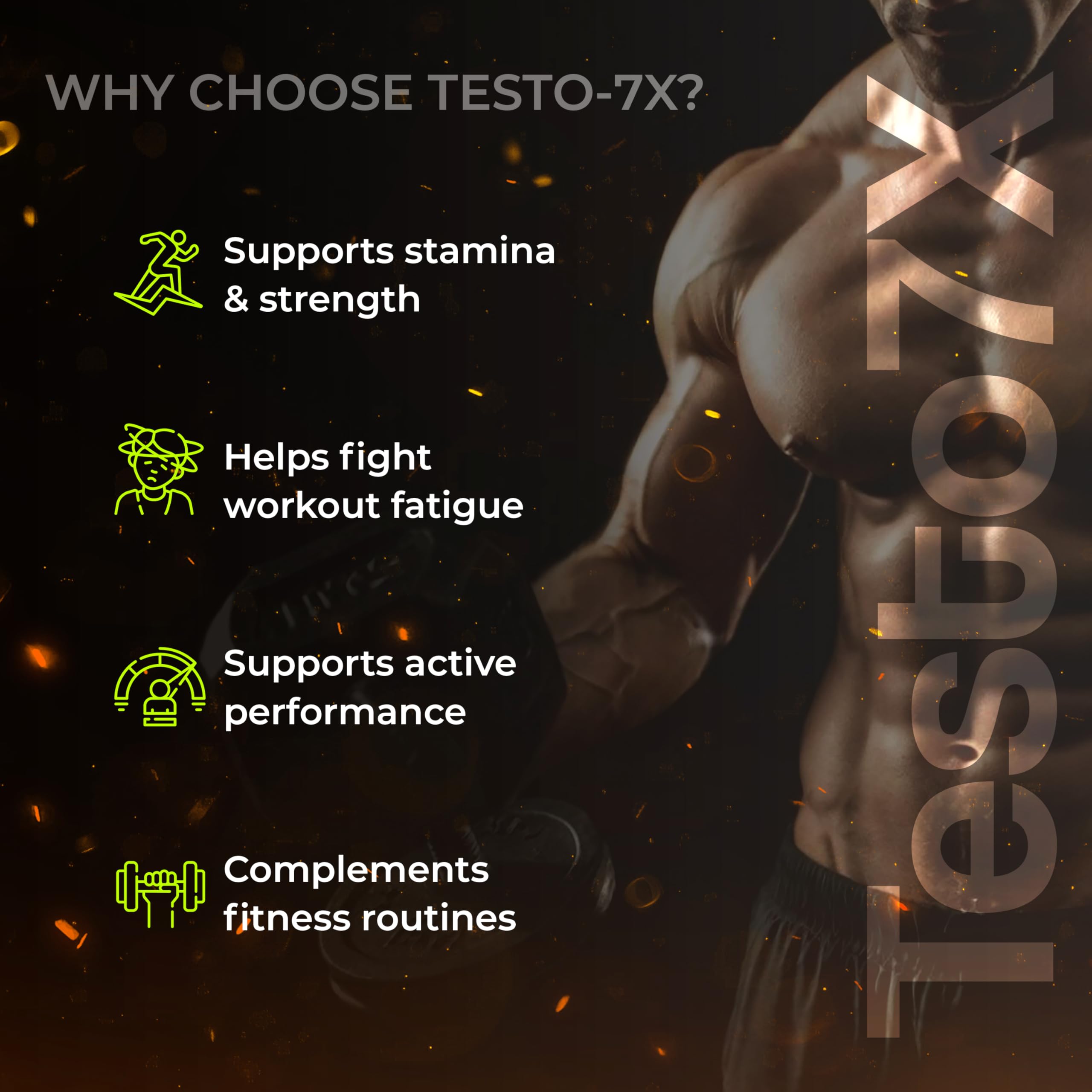 Health Veda Organics Testo-7X Supplement with 1000mg Tribulus Terrestris & Ashwagandha - 60 Tablets | 7-in-1 Natural Blend for Men's Strength, Stamina & Energy | Muscle Support & Vitality Formula 2
