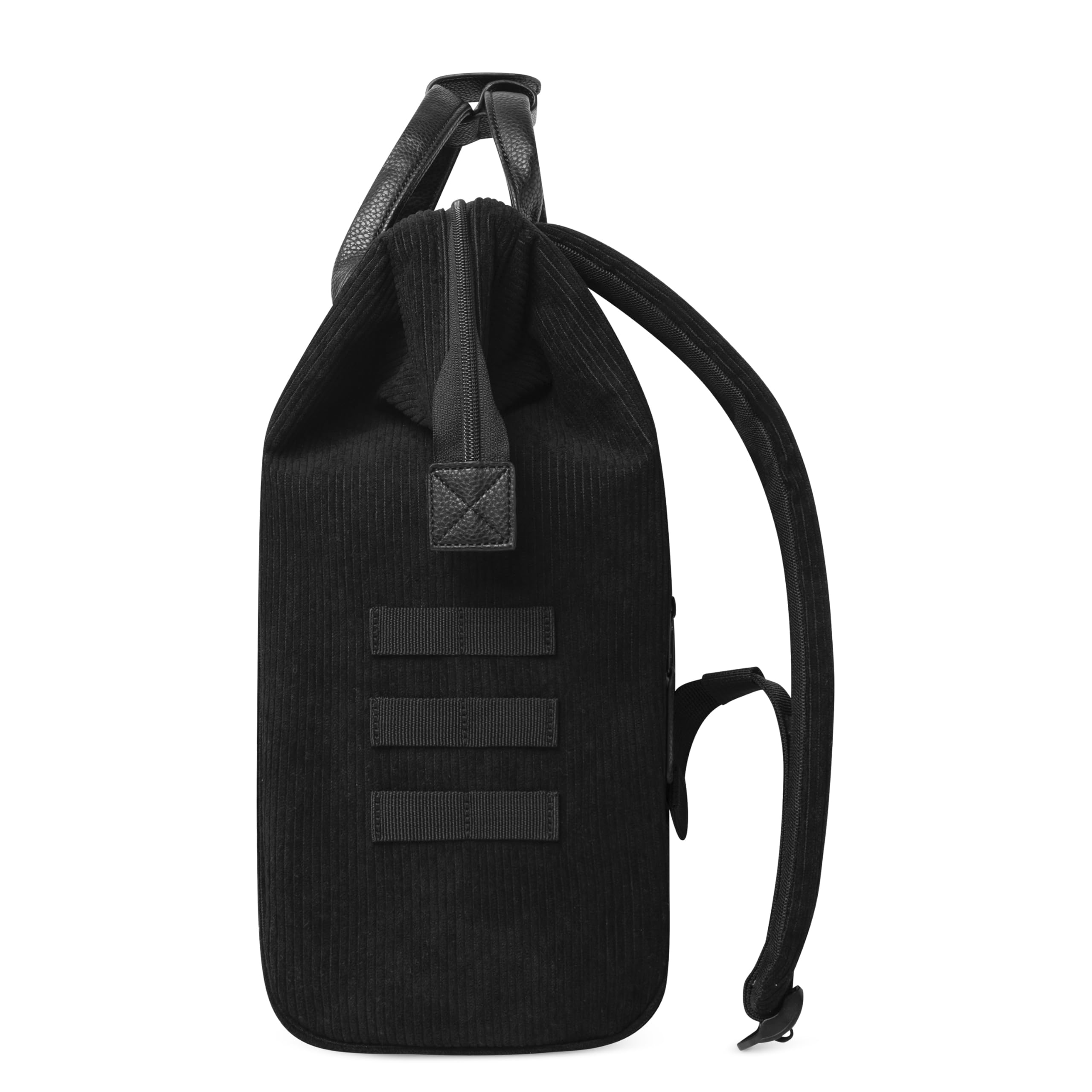 Cabaïa - Zaino Adventurer Brighton - Medium 18L - Idrorepellente - scomparto per PC fino a 13″ - 2 tasche intercambiabili - Vegan certificato - Zaino da viaggio, lavoro e scuola - Nero | Adventurer Collection, lo zaino che si adatta a ogni aspetto della v