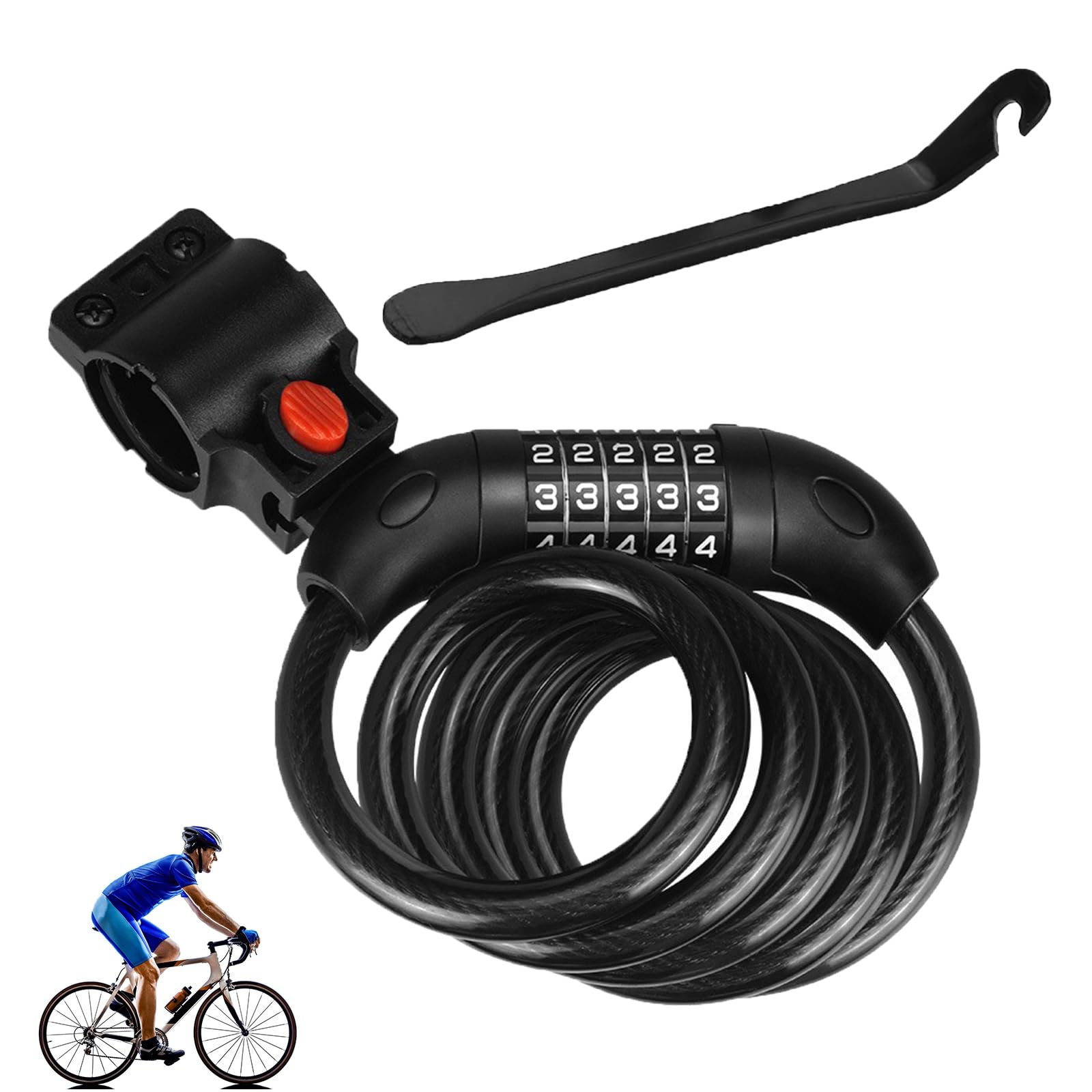 Antifurto Monopattino Elettrico, 8 Mm Di Spessore Lucchetto A Catena - 5