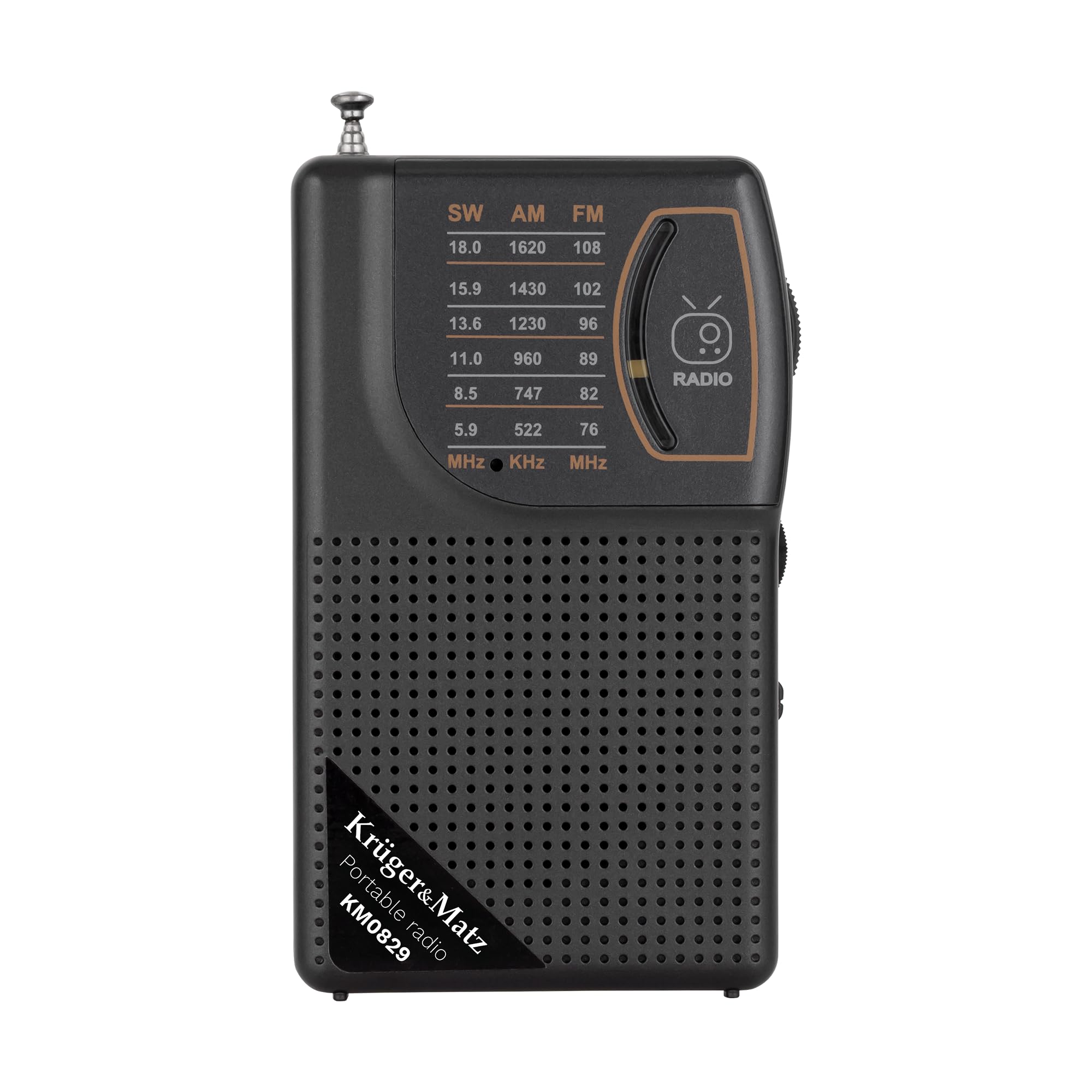 Krüger&Matz Radio Przenośne Analogowe Moc 3W AM/FM/SW Akumulator 500mAh Antena Teleskopowa Jack 3,5 KM0829