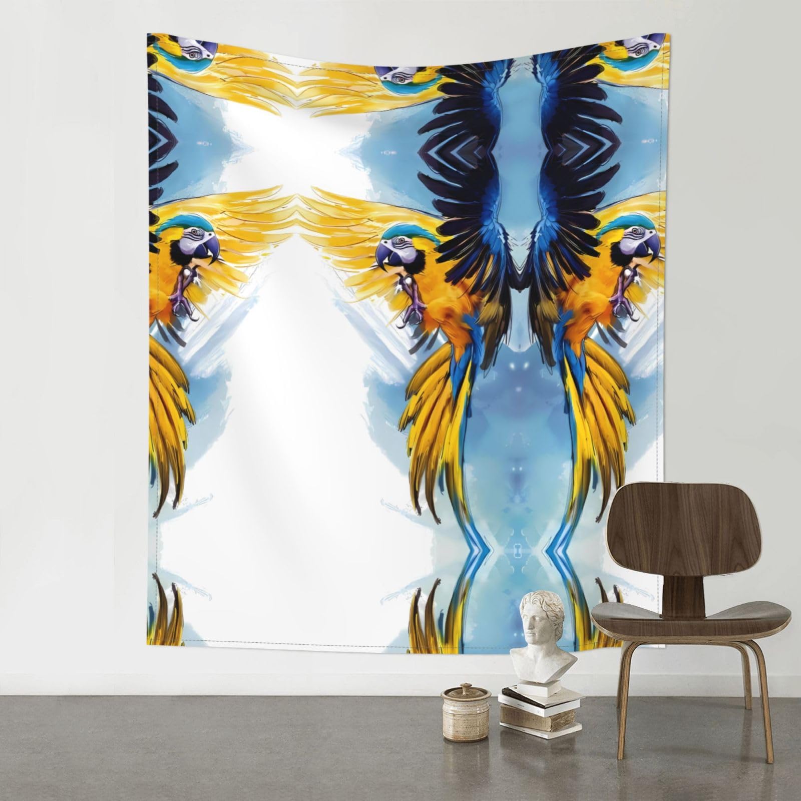 YYHWHJDE flying parrot Prints 60x51in Wall Tapestry – Dreamy Bohemian Throw Blanket for Bedroom, Dorm Room & Aesthetic Living Space Decor