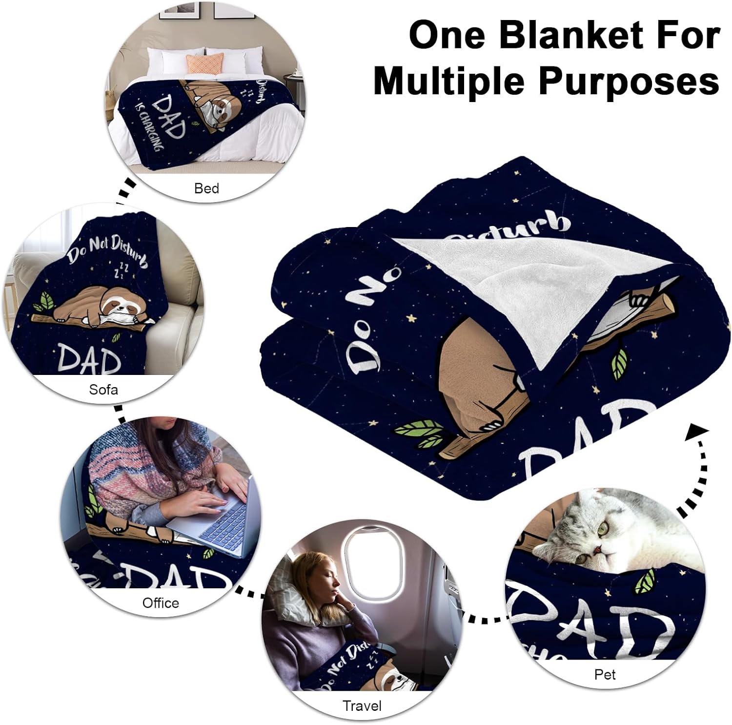 Blanket Gifts for Dad from Daughter Son, Happy Birthday Dad Gifts, Best Daddy Ever Blanket, Father Gifts for Fathers Day Christmas Throw Blanket 50''x60'' - Image 7