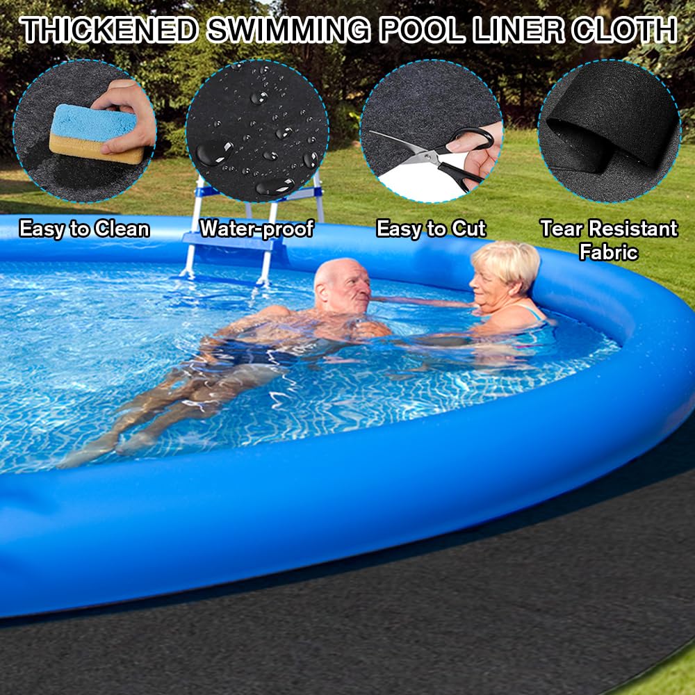 Pool Unterlage Outdoor, 305cm Pool Bodenplane Runden, Swimmingpool Bodenschutzplane Bodenmatte, Poolunterlage Rund, Bodenplane für Pools, Whirlpool Matte für Hinterhof Garten Rasen
