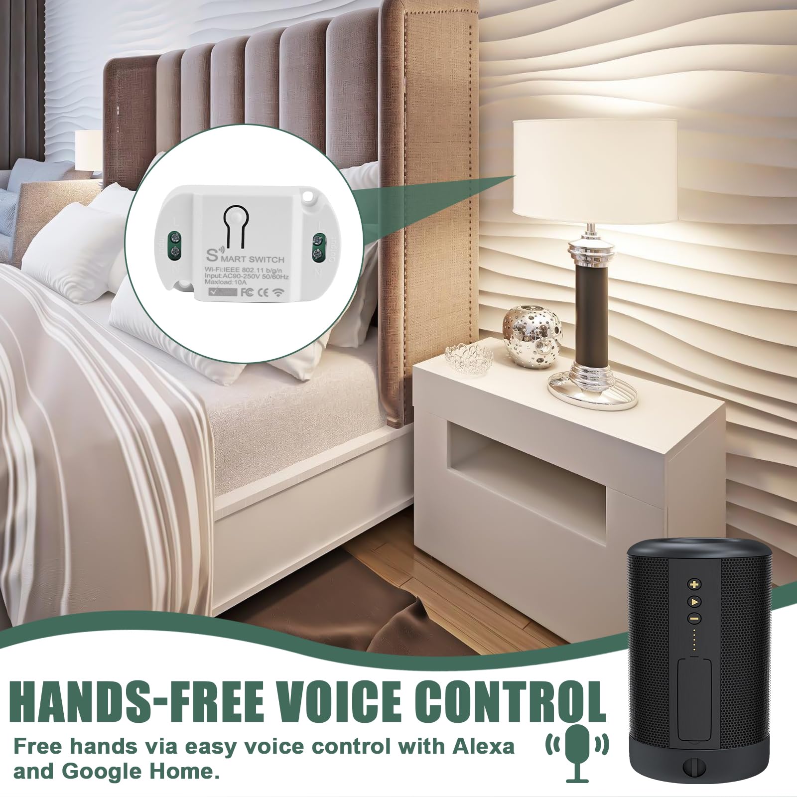 2 stuks 10A WLAN lichtschakelaarmodule, Tuya Smart Life draadloze wifi- schakelaar, assistent doe-het-zelf inbouw, werkt draadloos relais met Alexa, Google 2 stuks 10A WLAN lichtschakelaarmodule, Tuya Smart Life draadloze wifi- schakelaar, assistent doe-het-zelf inbouw, werkt draadloos relais met Alexa, Google