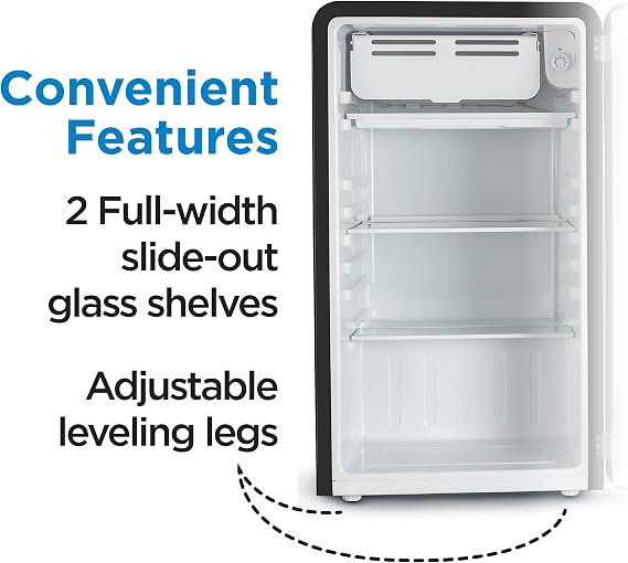 Commercial Cool 3.2 Cu. Ft. Retro Refrigerator, CCRR32HB, Black