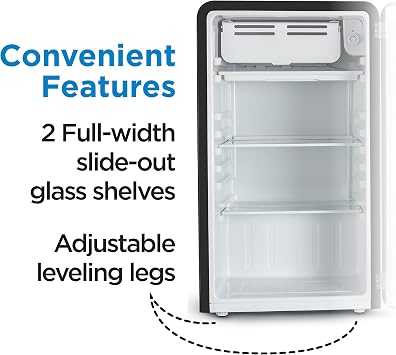 Commercial Cool 3.2 Cu. Ft. Retro Refrigerator, CCRR32HB, Black