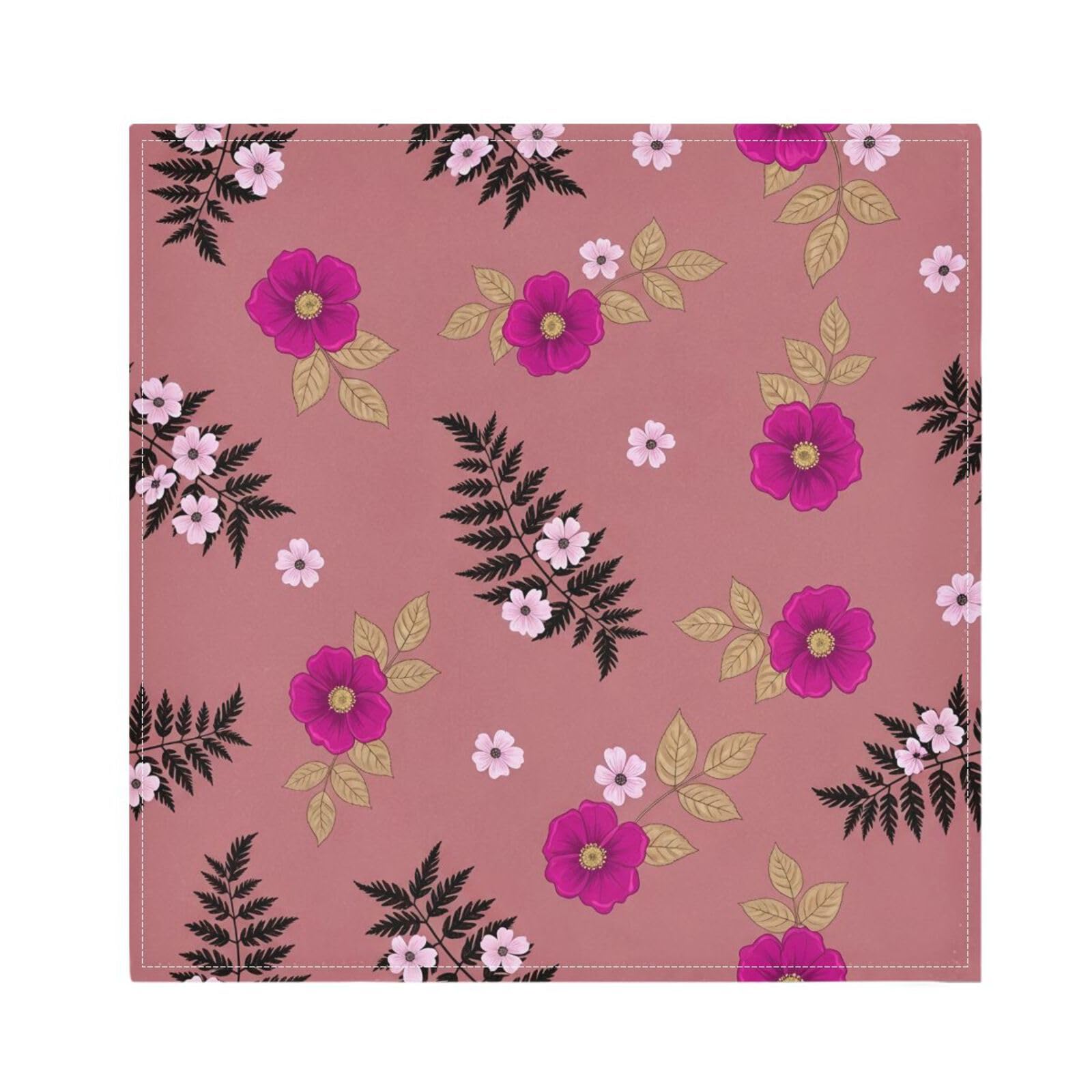 Ttgoth Floral Cloth Napkin Set of 6 Washable & Reusable Dinner Napkins for Dining Table, Banquets, Wedding, Party, 50x50 cm
