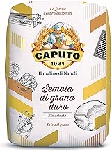 Antimo Caputo Semola Di Grano Duro Rimacinata Semolina Flour 2.2LB (1kg), Bag - All Natural Dough for Fresh Pasta
