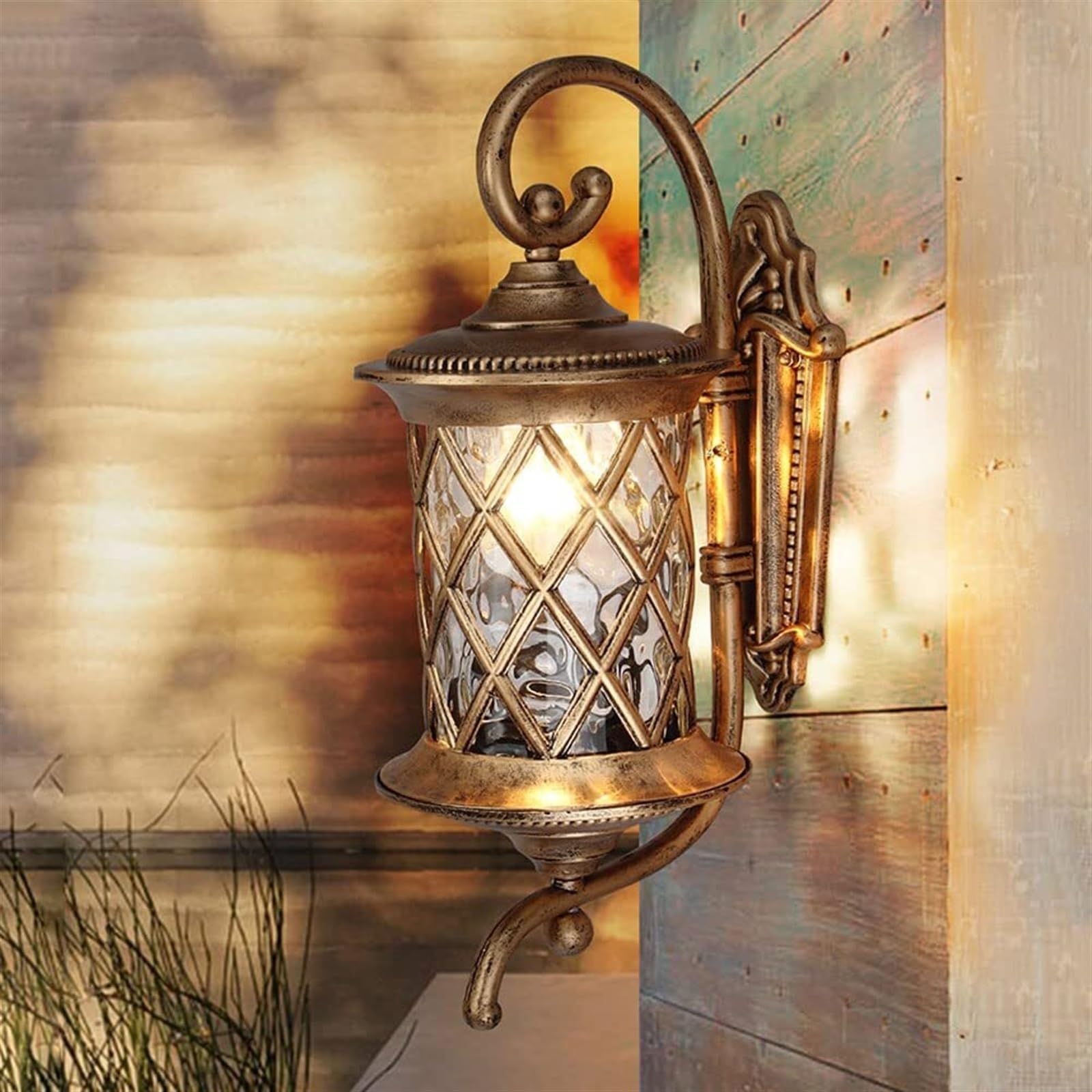 Lanterne murale d'extérieur en forme d'ananas, applique murale rétro en verre pour cour, jardin, garage, terrasse, porche