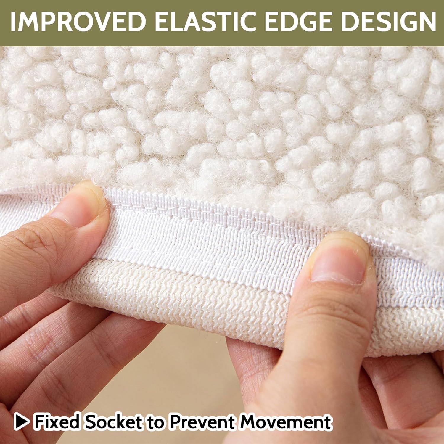 HAOYONG Bar Stool Covers Round, Stool Slipcovers with Elastic Bands Nonslip and Washable Stretchy Circle Chair Covers for 11.8"-14.1" Set of 6 (White)