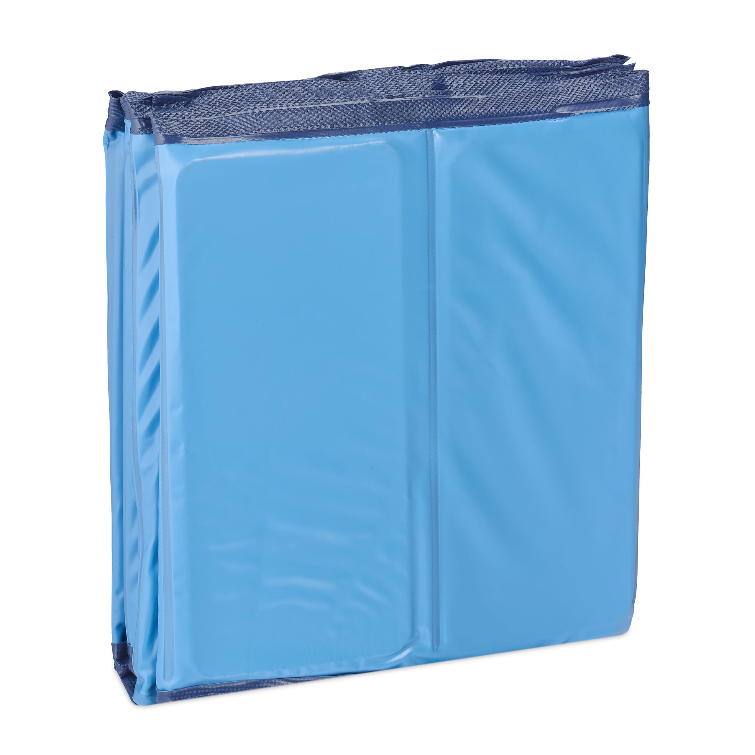 Relaxdays Piscine pour Chien, avec Valve, Pliable, 30 x 120 cm, pour rafraîchir Votre Animal, PVC & MDF, Bleu