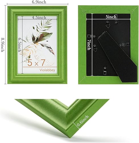 Miniatura 4 de VIOLABBEY Juego de 4 portarretratos de 5 x 7 pulgadas, marco de fotos de 5 x 7 pulgadas para montaje en pared o mesa, vidrio real, regalo para