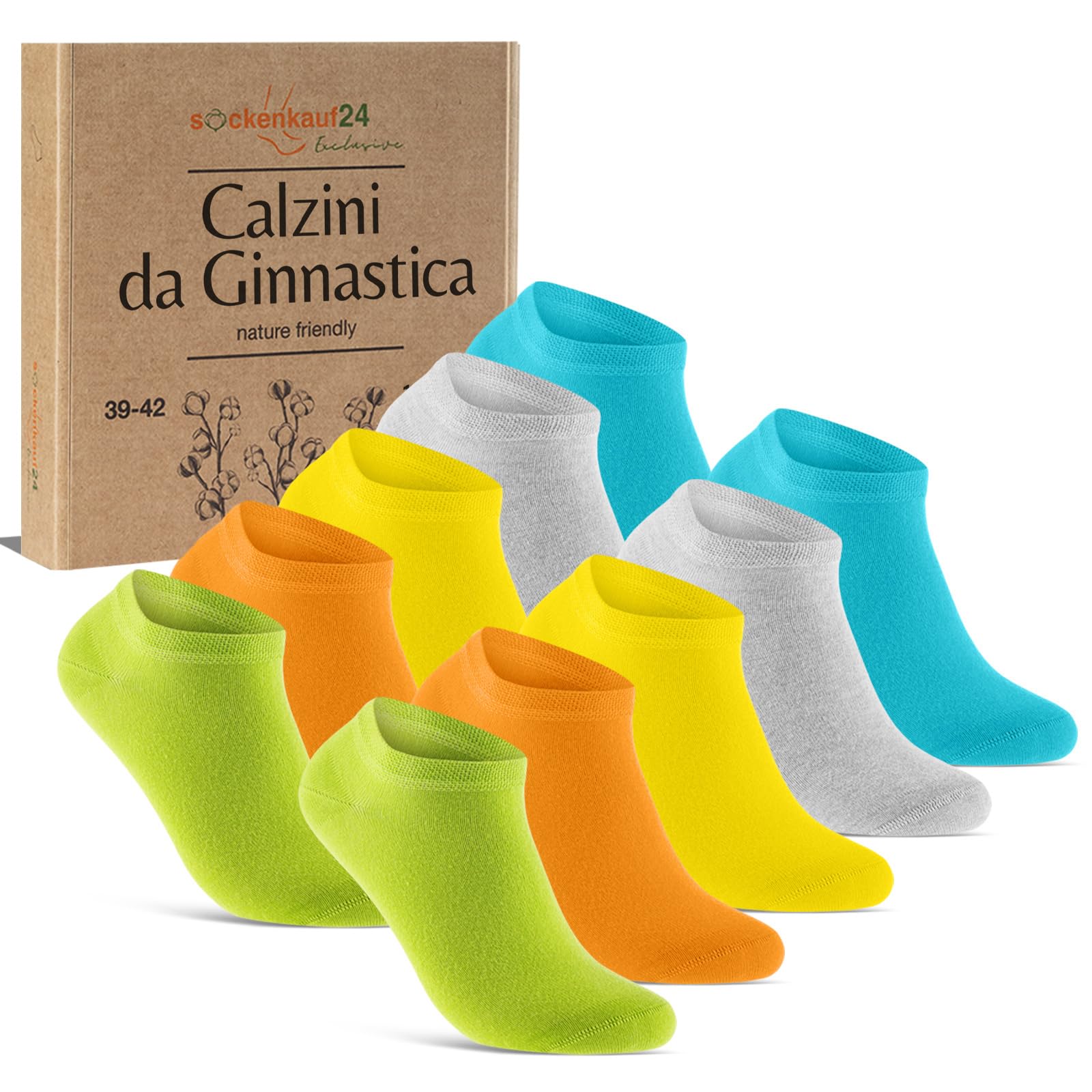 sockenkauf24 10 Paia Calzini Corti Uomo Donna Calze Corte Cotone Traspiranti