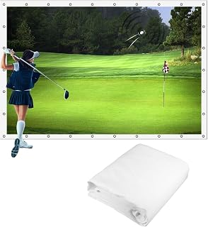 Golf Simulator Impact Screen with Grommet Holes – Projection Screen for Golf Swing Training – Durable Weft Yarn Material – Indoor/Outdoor Use, Multiple Sizes