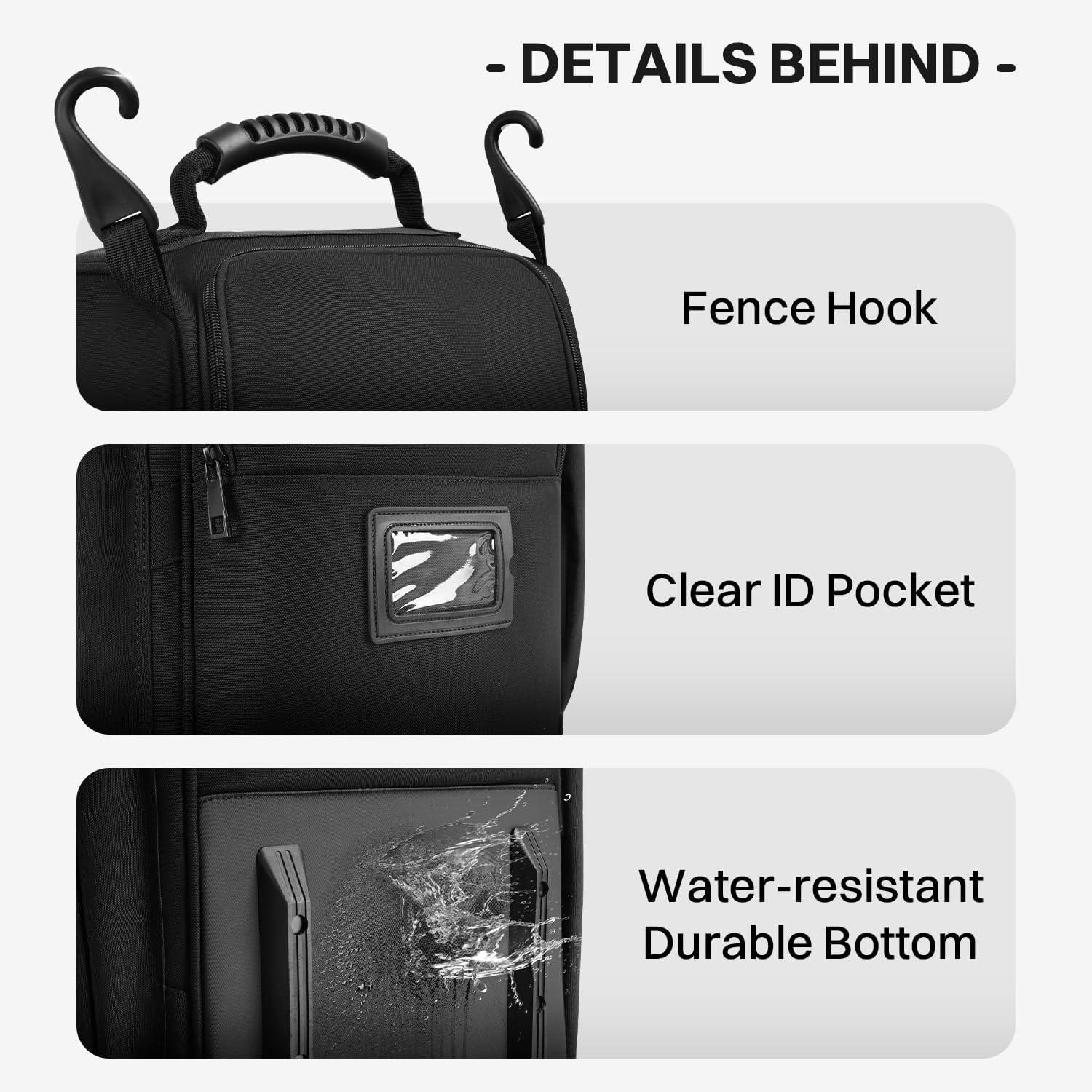 Large Rolling Baseball Catchers Gear Bag with Wheels, Wheeled Softball Bag for 4 Bats with Fence Hooks Waterproof Pocket Shoe Compartment for T-Ball Adult, Baseball Equipment Duffle Bag - Image 9